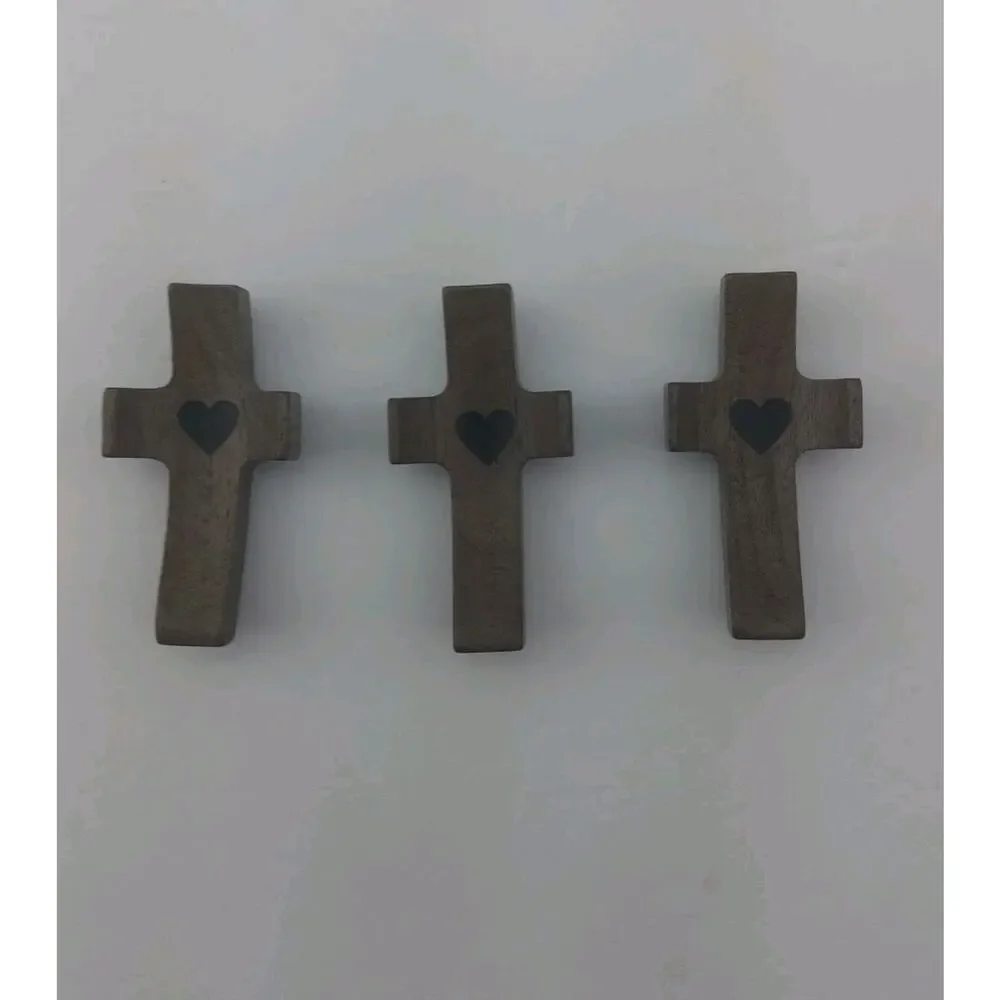 Handmade 3Pcs Pocket Cross My Heart with Organza Bags